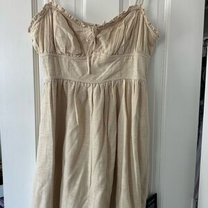 Lulu's Cream Sleeveless Ruffled Bust Sundress